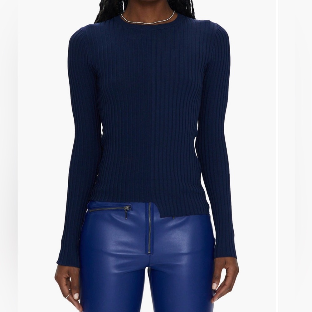 NWT Pistola Betty Asymmetric Long Sleeve Rib Top - Size L